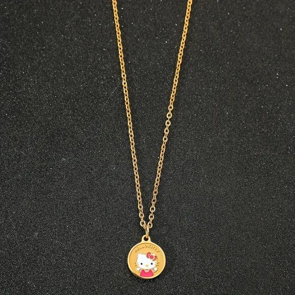 Gold Plated Hello Kitty Token Necklace - Picture 2 of 6
